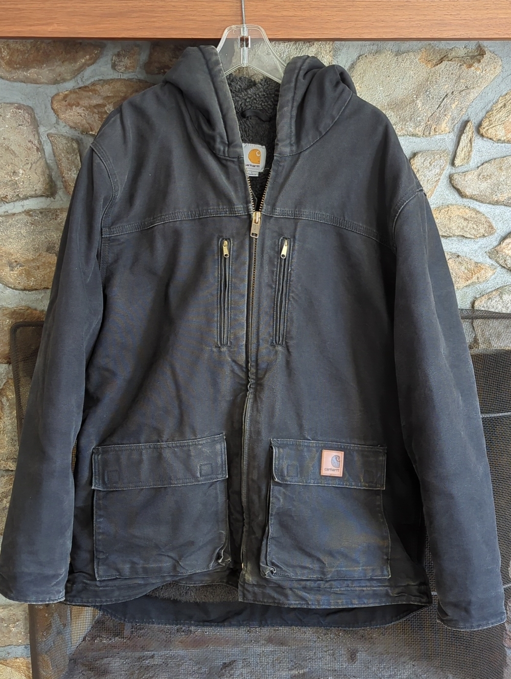 Carhartt Black Fleece Lined Jackson Coat C95
